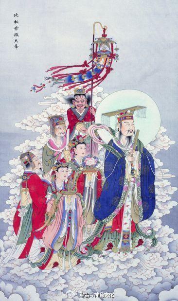 中天紫微北极太皇大帝紫微大帝在中国民间信仰中占有重要地位,属于道
