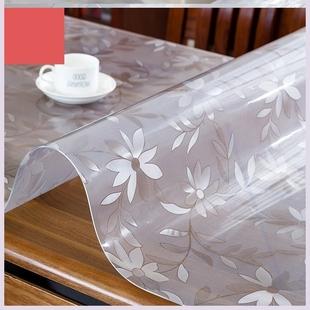 pvc台布塑胶印花磨砂桌垫胶垫铺桌子桌面软玻璃透明歺桌垫子简