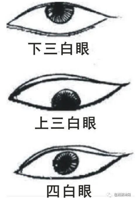 所谓三白眼说的就是眼白比较多,黑眼珠比较小,眼瞳仁偏靠上或者偏靠下