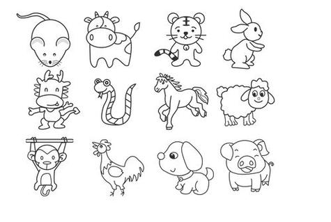 怎么画十二生肖 怎么画十二生肖的动物