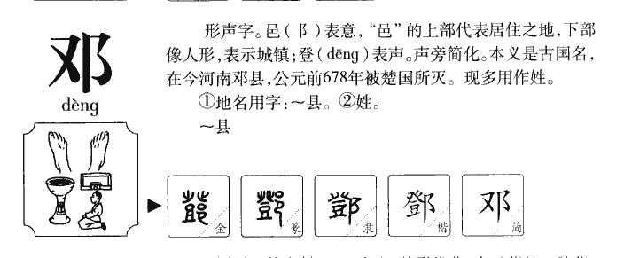邓字怎么读邓字的读音:deng邓字的起名笔画数根据康熙字典及姓名学