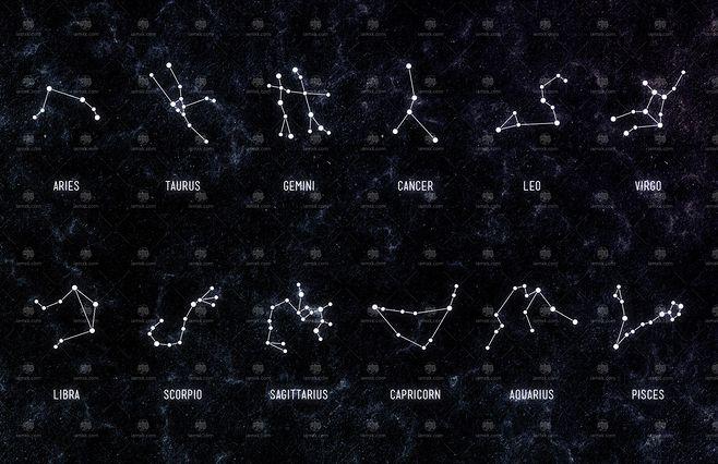 十二星座矢量素材 free zodiac constellation vectors – 设计小咖