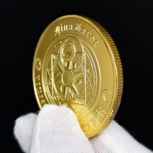 欧美塔罗牌金币 幸运硬币十二星座纪念章日月外国许愿币