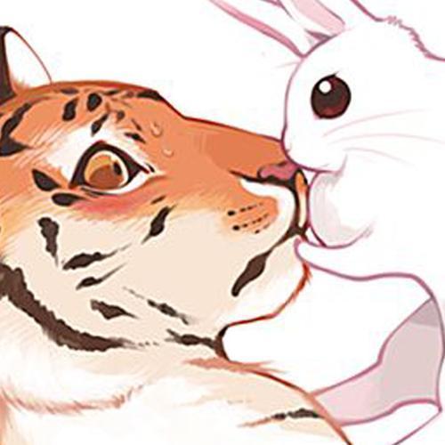 老虎兔子卡通头像图片98年虎女和99年兔男,虎和兔做夫妻好不好(虎和兔